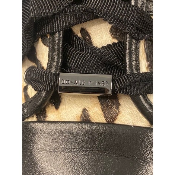 Donald Pliner Calf Hair Leopard Print Flip Platform Lace up Sneakers Woman' sz 7 - Picture 4 of 10